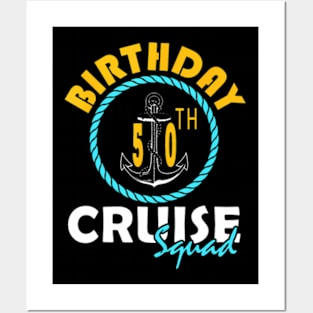 50Th Birthday Cruise Squad 2024 Matching Party Family Posters and Art